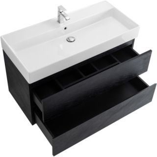 База под раковину Cezares подвесная с двумя выкатными ящиками, Nero, 800x460x500, MOLVENO 46-80-2C-SO-NR